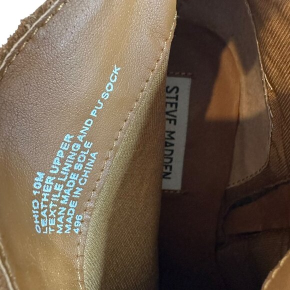 Steve Madden Ohio Brown Suede Fringe Heeled Boots Booties Size 10 M Western - Picture 7 of 7